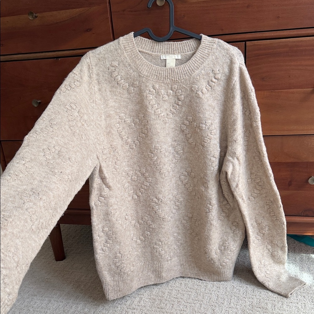 Women's Beige Sweater with hearts
